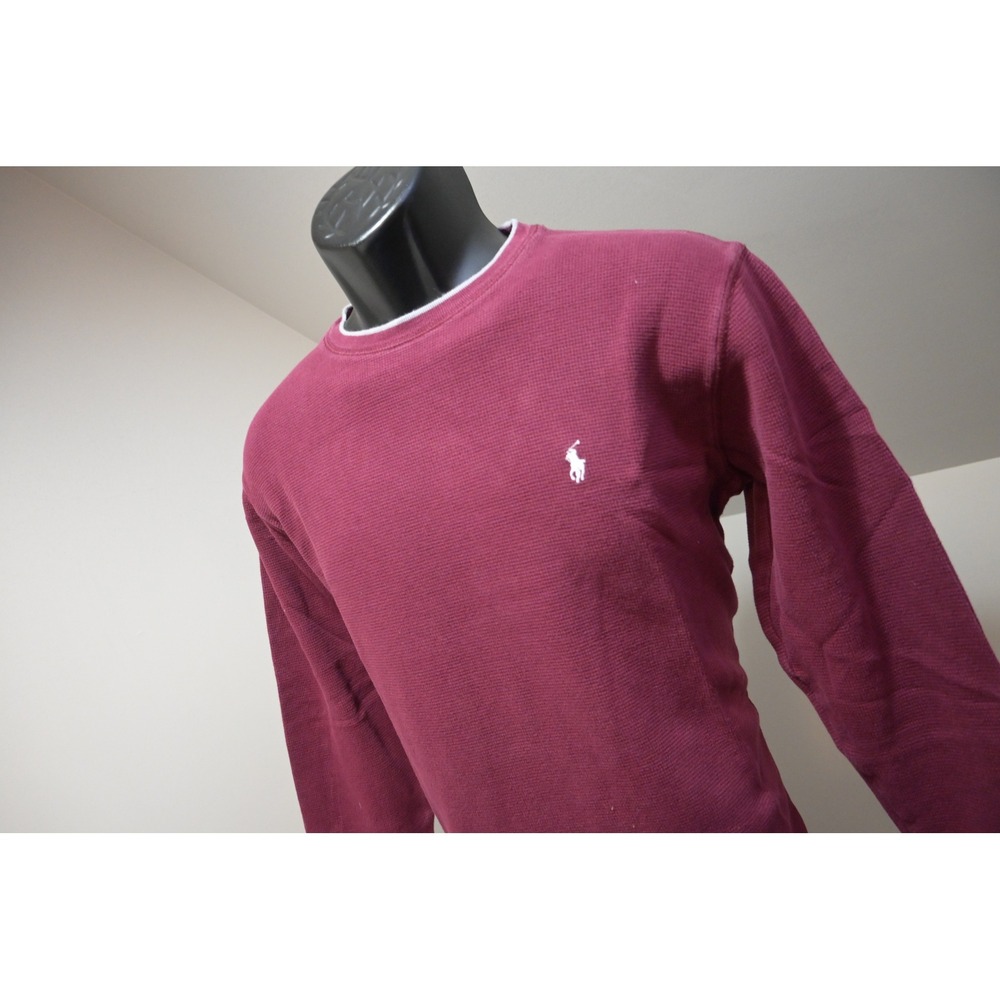 Polo Ralph Lauren Thermal Sleepwear Shirt Mens Medium Burgundy Red Excellent